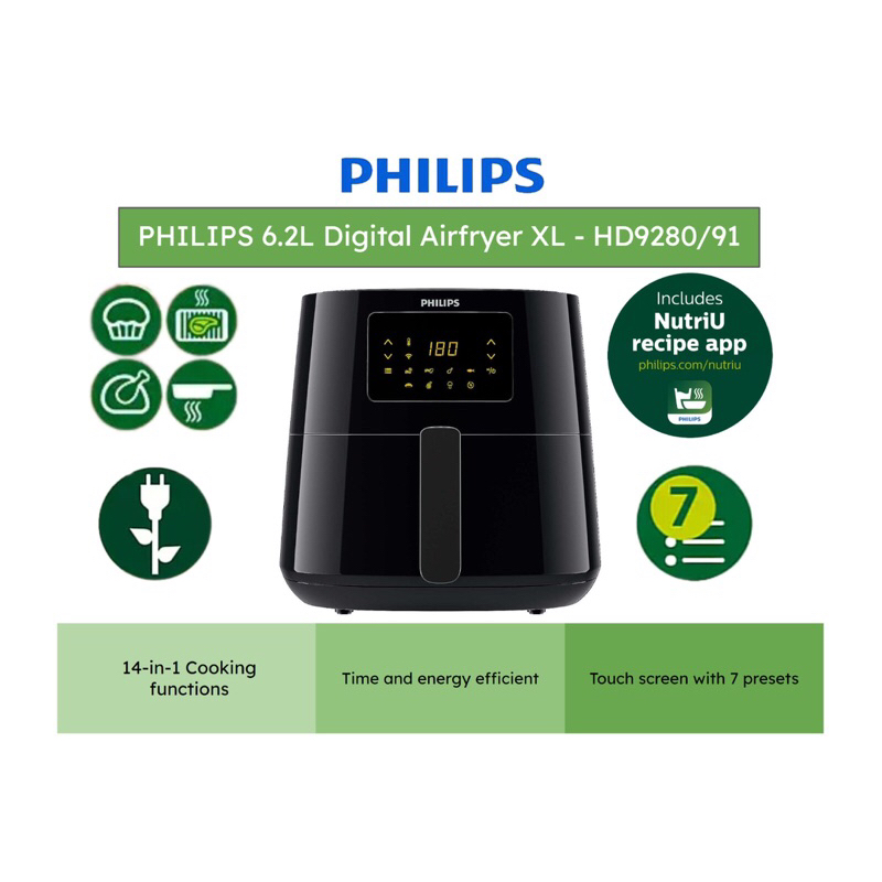 PHILIPS 6.2L Digital Airfryer XL with Rapid Air Technology